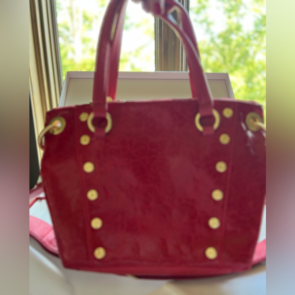 Hammitt Medium Daniel in Rose Rosè (Red Rose embossed leather)  NWOT - Picture 2 of 10